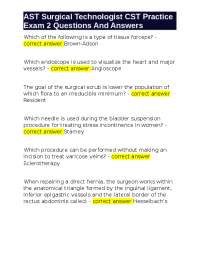 AST Surgical Technologist CST Practice Exam 2 Questions And Answers