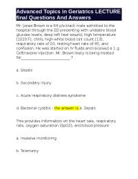 Geriatrics: Q&A on Gait Disorders, DVT, Skin Breakdown, and Occupational Therapy