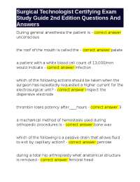Surgical Technologist Certifying Exam Study Guide 2nd Edition: Questions and Answers
