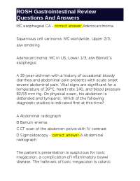 ROSH Gastrointestinal Review Questions And Answers