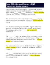 Surgical Anatomy and Procedures: Abdomen, Alimentary Canal, and ENT