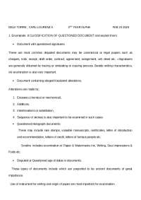 classification of questioned documents