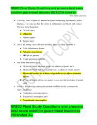 NR602 Final Study Questions: Reproductive Health and Contraceptives