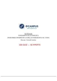 Paniere FONDAMENTI DI AUTOMATICA "Prof. Tortorelli Andrea" - eCampus