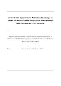 Narzissmus und Gewalt an Schulen