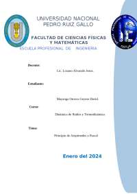 Principio de Arquímedes y Pascal: Aplicaciones y Demostraciones