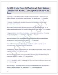 Soc 101 Graded Exam 1: Key Concepts in Sociology