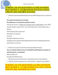 Nursing 254 ATI Questions & Explanations: Nursing Interventions and Client Education