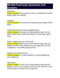 NR 658 Final Exam Questions and Answers: Geography and GIS