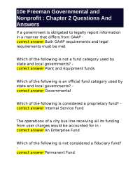 Freeman's 10e Govt. & Nonprofit Ch. 2: Q&A - Govt. Fund Accounting