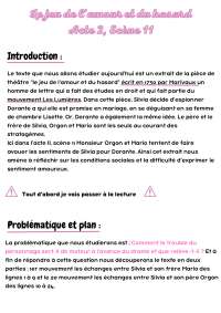Analyse linéaire Jeu de l'amour et du Hasard