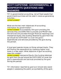 Accounting for Governmental and Nonprofit Funds: Questions and Answers