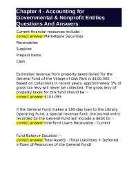 Chapter 4 - Accounting for Governmental & Nonprofit Entities Questions And Answers