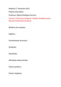 Relatório de Projeto de Informática - 1º Semestre de 2022