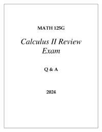 Calculus II Review Exam with Questions and Answers