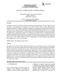 informe y lectura sobre calibracion de bureta