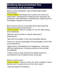 Musculoskeletal Test: Q&A on Osteoporosis, Vertebroplasty, Carpal Tunnel