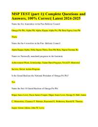 MSP TEST (part 1)| Complete Questions and Answers, 100% Correct| Latest 2024-2025