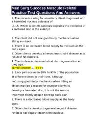 Med Surg Success: Musculoskeletal Practice Test Questions and Answers