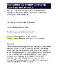 Musculoskeletal System: Nursing FAQs on Oxygen, Prosthesis, and Exercises