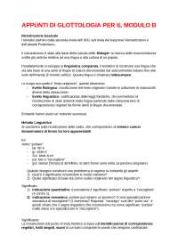 Appunti Fondamenti di Glottologia e Linguistica, modulo B
