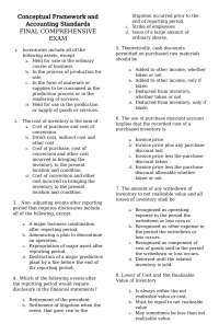 Conceptual Framework and Accounting Standard (CFAS) Final Exam