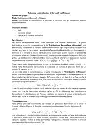 Relazione sulle distribuzioni di Bernoulli e Poisson: confronto teorico e sperimentale