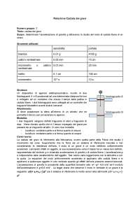 Relazione sperimentale sulla determinazione dell'accelerazione di gravità