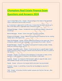 Champions Real Estate Finance Exam Questions and Answers 2024.pdf