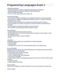 Programming Languages Exam 1