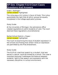 AP Government: Chapter 5 & 6 Court Cases Study Guide