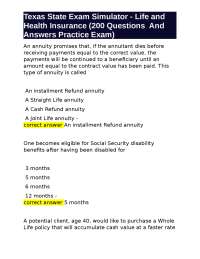Life Insurance and Disability Income Policy Questions and Answers