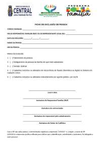 ficha de exclusão, para sai do cadastro da familia