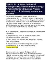 Antipsychotics & Anxiolytics: Pharmacology & Nursing Process - Q&A