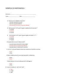 Test a risposta multipla ed esercizi sui Monomi e Geometria bes