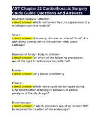 Cardiothoracic Surgery Exam Prep: Questions and Answers