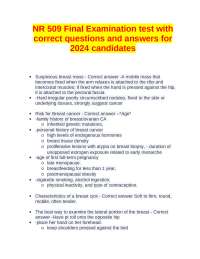 Exam Questions and Answers for Breast and Gynecological Health, 2024