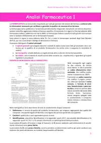 Analisi farmaceutica 1 Sbobine