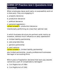 SHRM CP Practice test 1 Questions And Answers