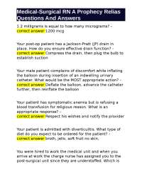 Medical-Surgical Nursing: Patient Care Scenarios and Questions
