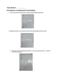 Procedures for Drafting the Front and Back Bodice