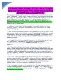 CE SHOP FINAL EXAM LATEST UPDATE 2024- 2025 150 QUESTIONS AND VERIFIED CORRECT ANSWERS