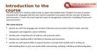 Business and Economics Management for Upper-Intermediate English Level Students
