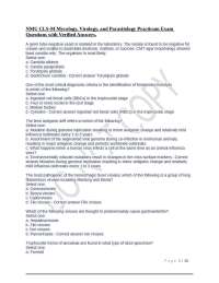 NMU CLS-M Mycology, Virology, and Parasitology Practicum Exam Questions with Verified Answ