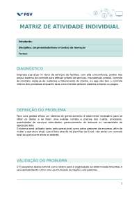 Disciplina: Empreendedorismo e Gestão da Inovação