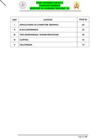 Computer Graphics Study Material for B.C.A - Semester VI, Academic Year 2020-21