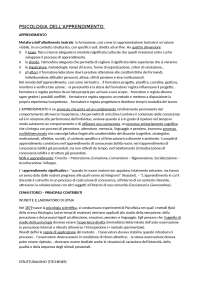 Psicologia dell'apprendimento di Tuena Cosimo per E-Campus (2023) - appunti corso