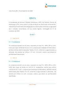 NDU001 - Fornecimento de energia em baixa tensão