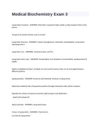 Medical Biochemistry Exam 3 questions with answers