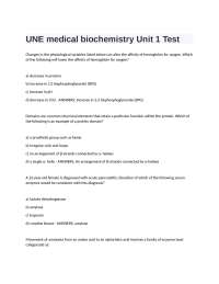 Biochemistry Unit 1 Test Questions and Answers